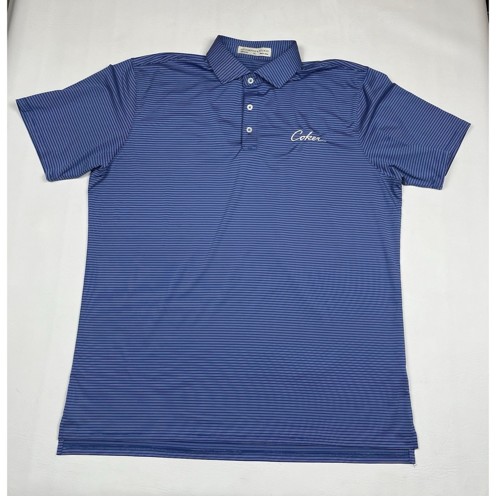 Holderness & Bourne The Campbell Polo Mens XL Blue Striped Golf Performance